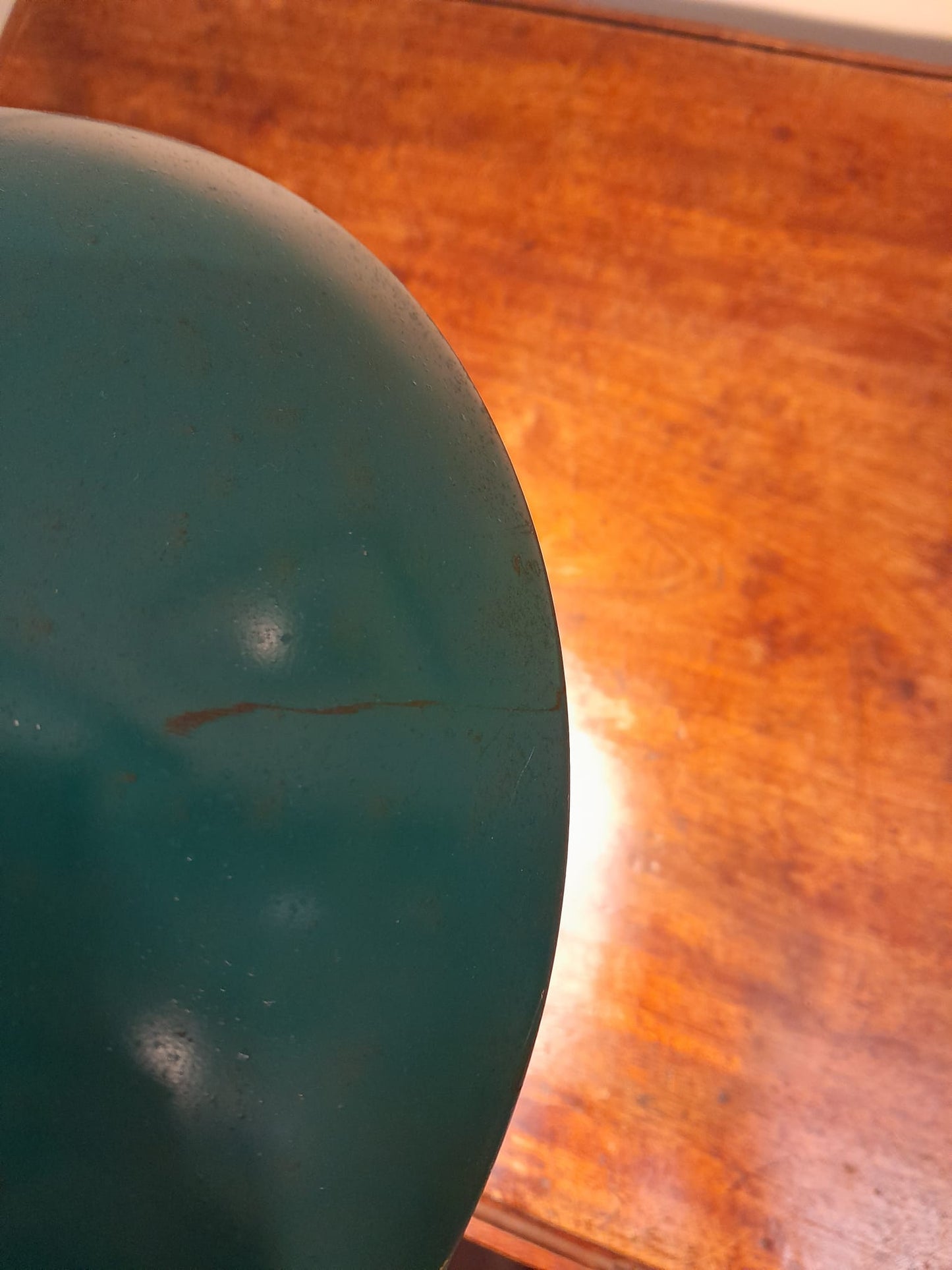 An original 1950s Kaiser Idell lamp, model 6786 Emerald Green, designed by Christian Dell