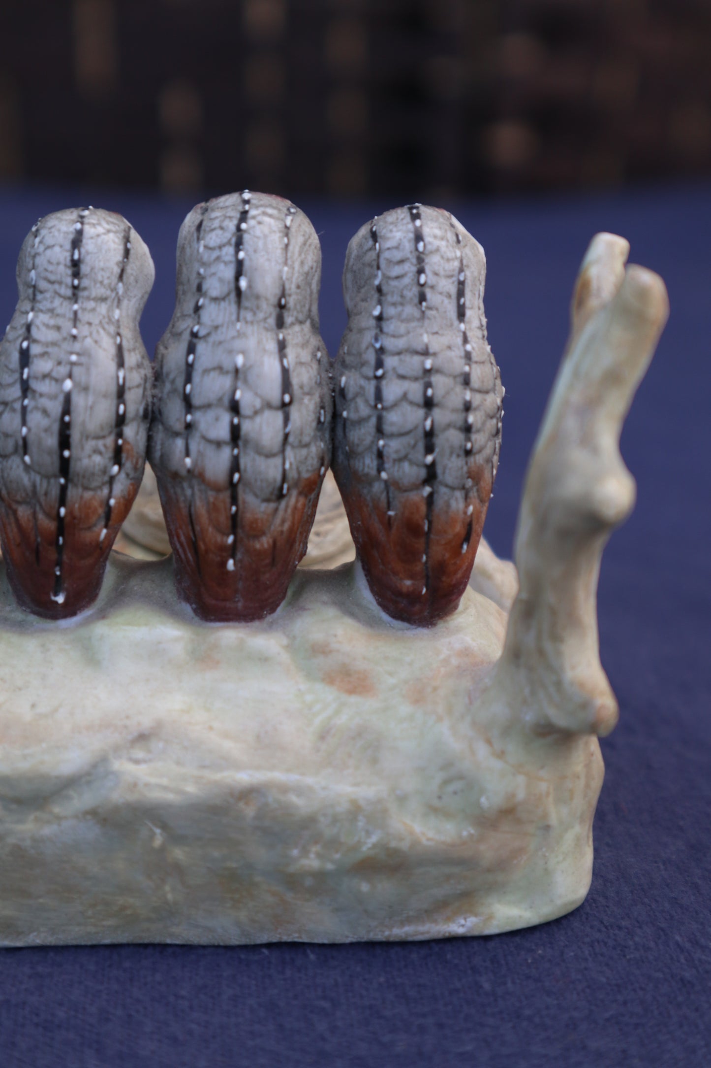 Antique German bisque porcelain owl inkwell by Ernst Bohne Sonhe