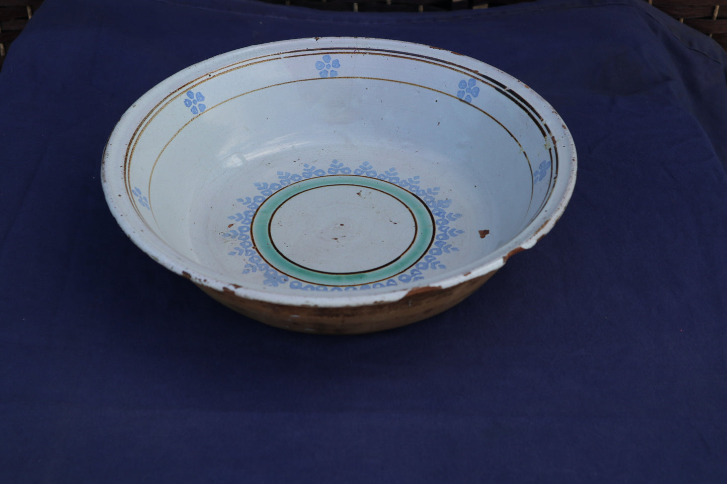 Large antique Italian Puglian terracotta bowl