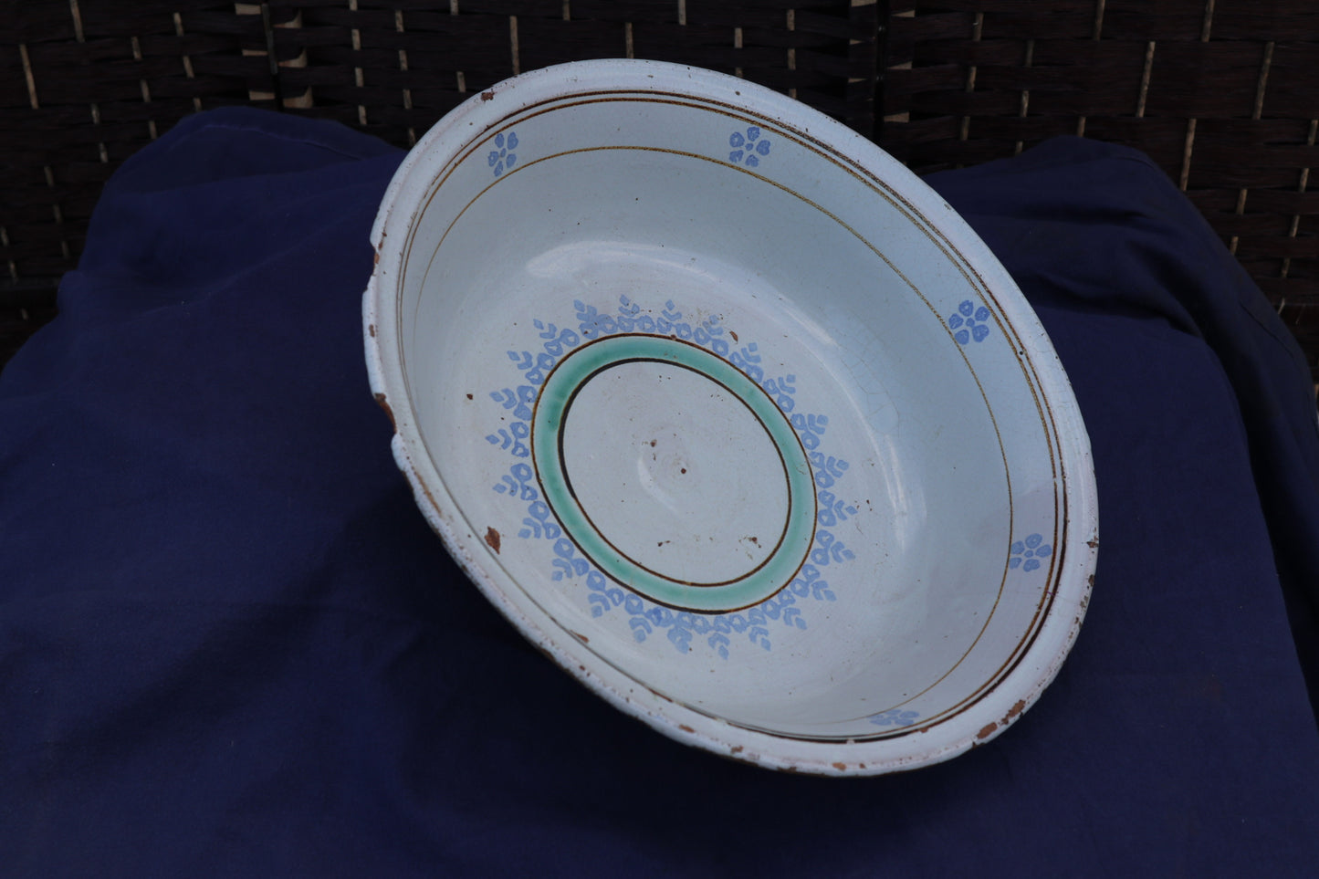 Large antique Italian Puglian terracotta bowl
