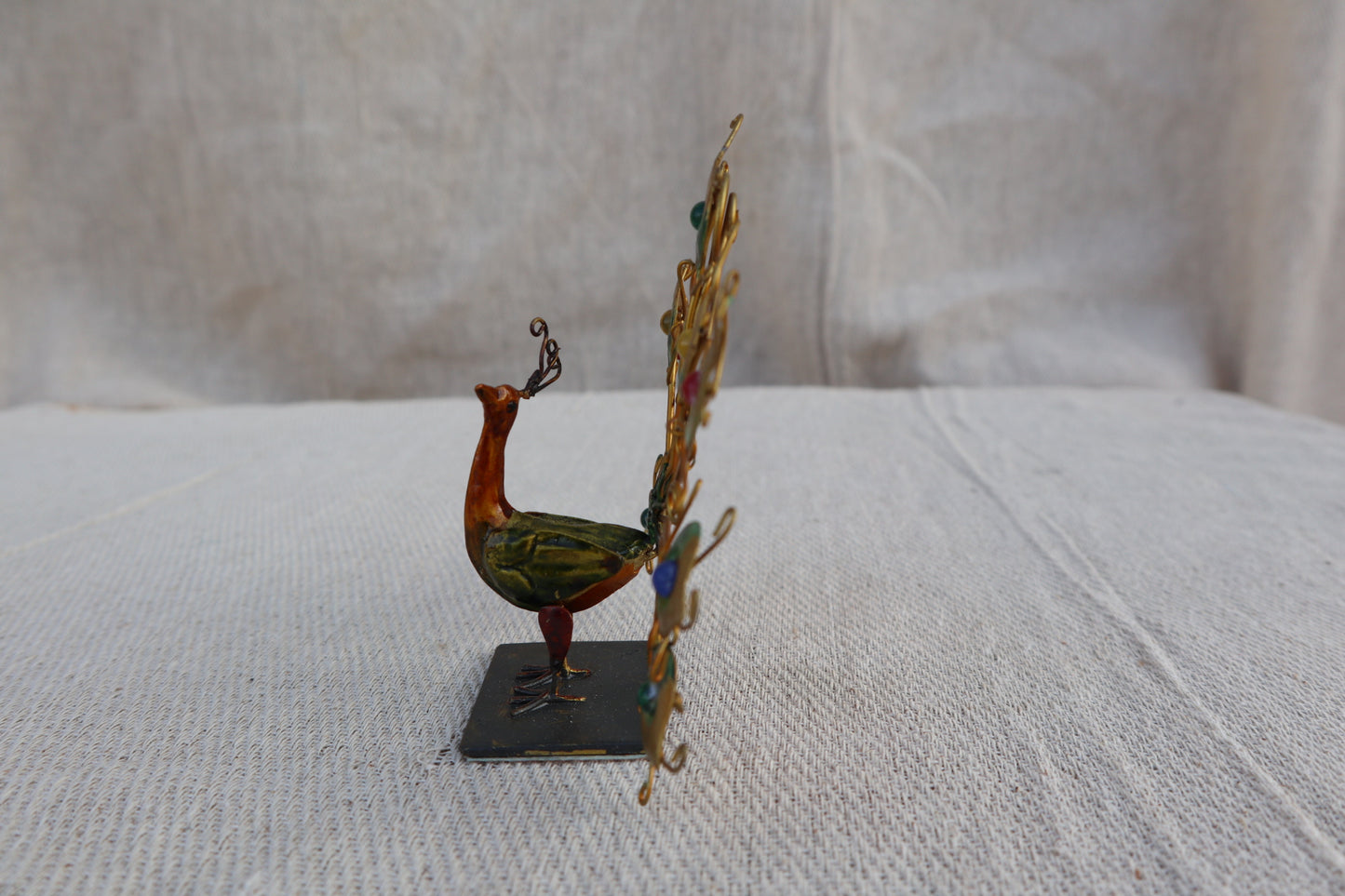 Retro Peacock dining table place setting holders, set of six