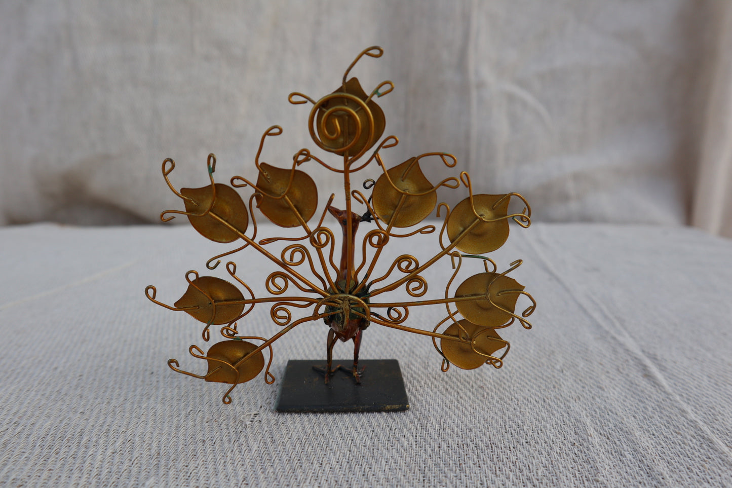 Retro Peacock dining table place setting holders, set of six