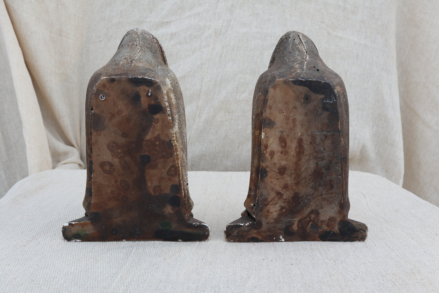 Pair of signed gargoyle bookends