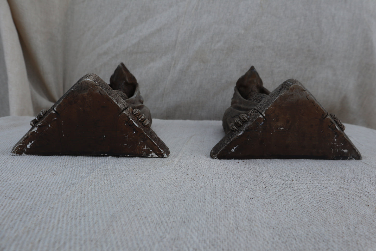Pair of signed gargoyle bookends