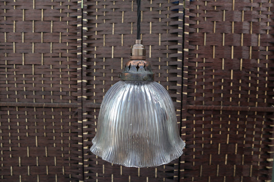Antique Holophane ceiling pendant light