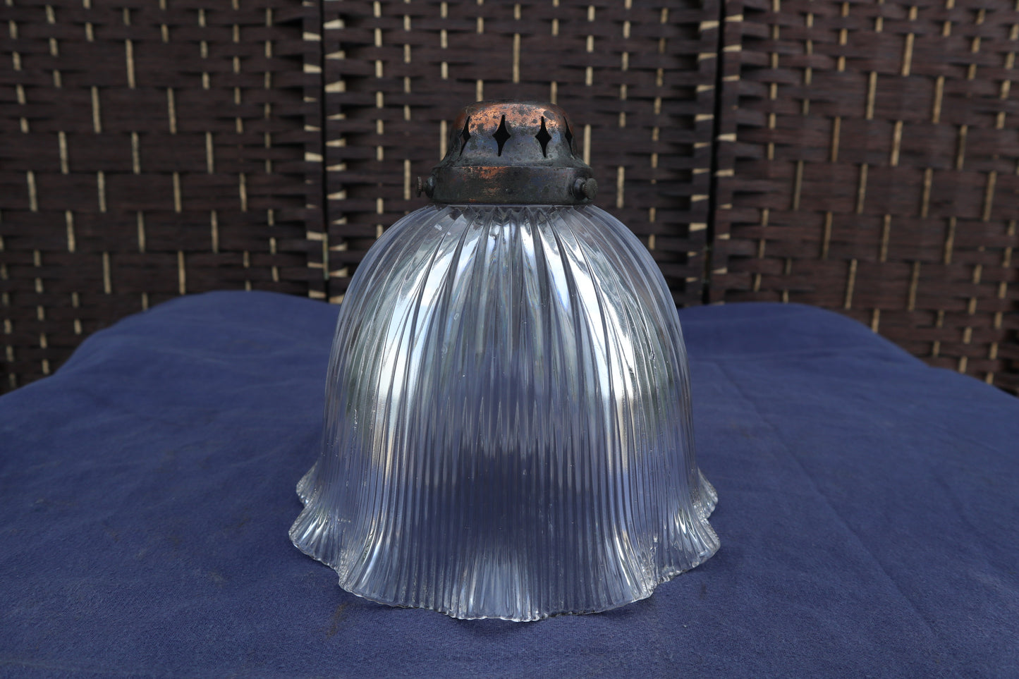 Antique Holophane ceiling pendant light