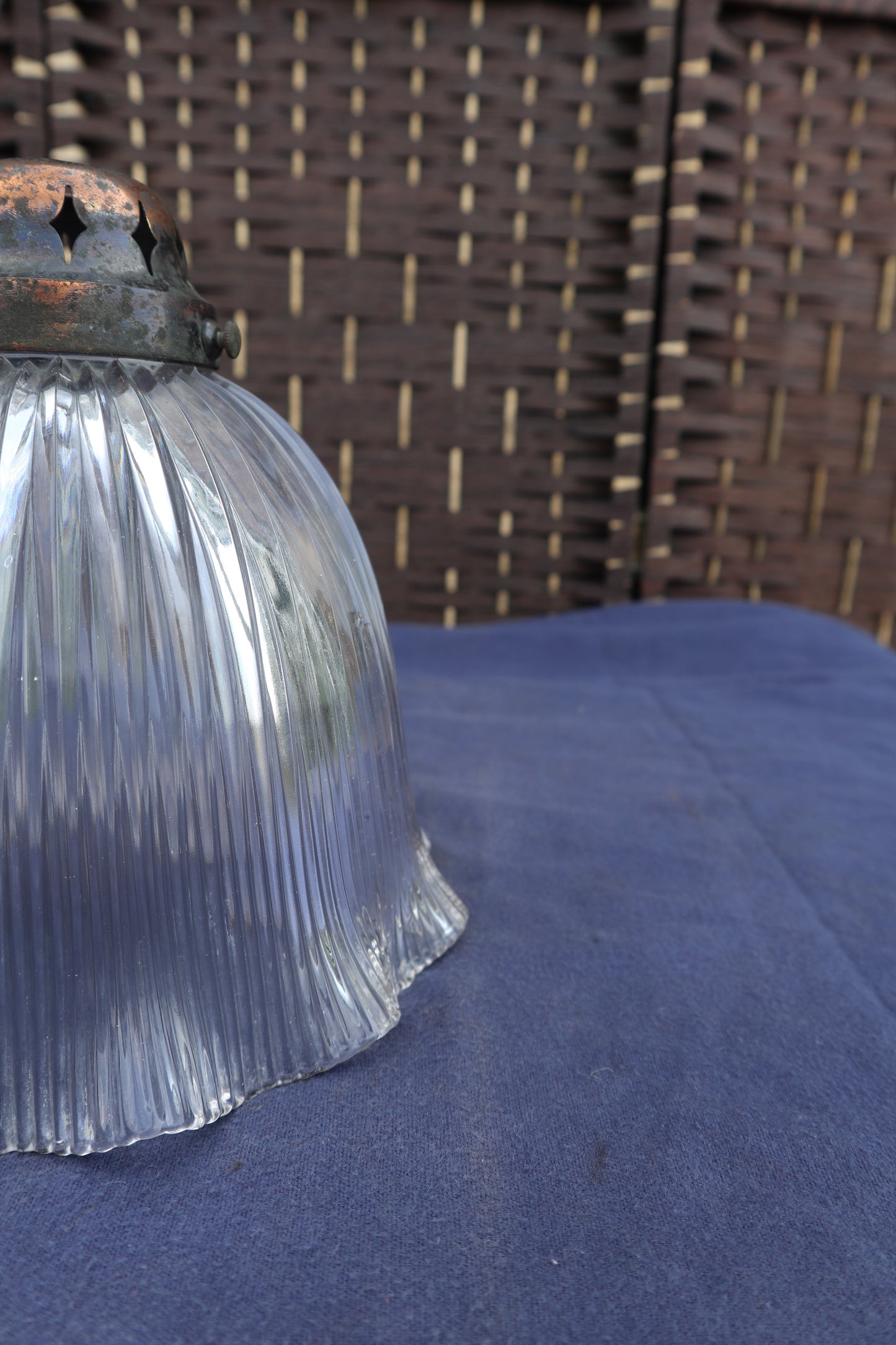 Antique Holophane ceiling pendant light