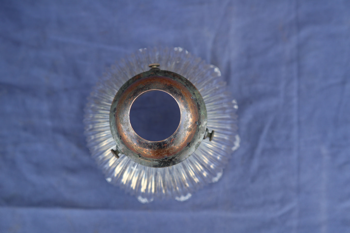 Antique Holophane ceiling pendant light