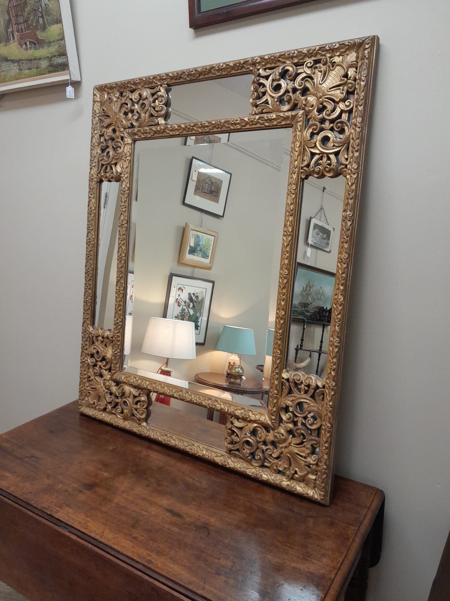 A vintage 1950/60s Italian gilt mirror, made for Harrods by C N Firenze, Florence