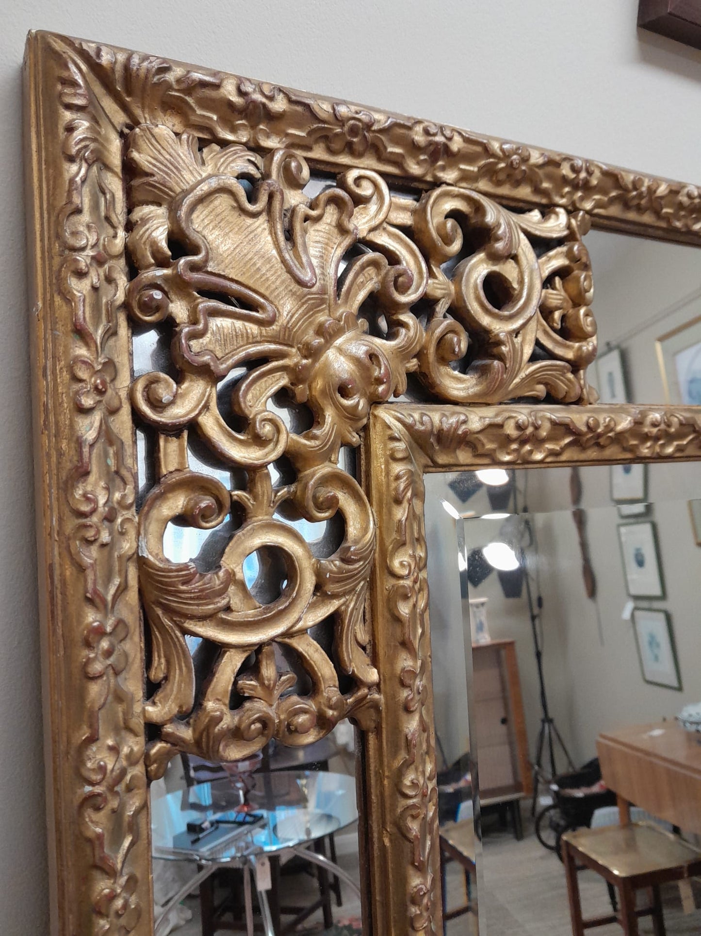 A vintage 1950/60s Italian gilt mirror, made for Harrods by C N Firenze, Florence