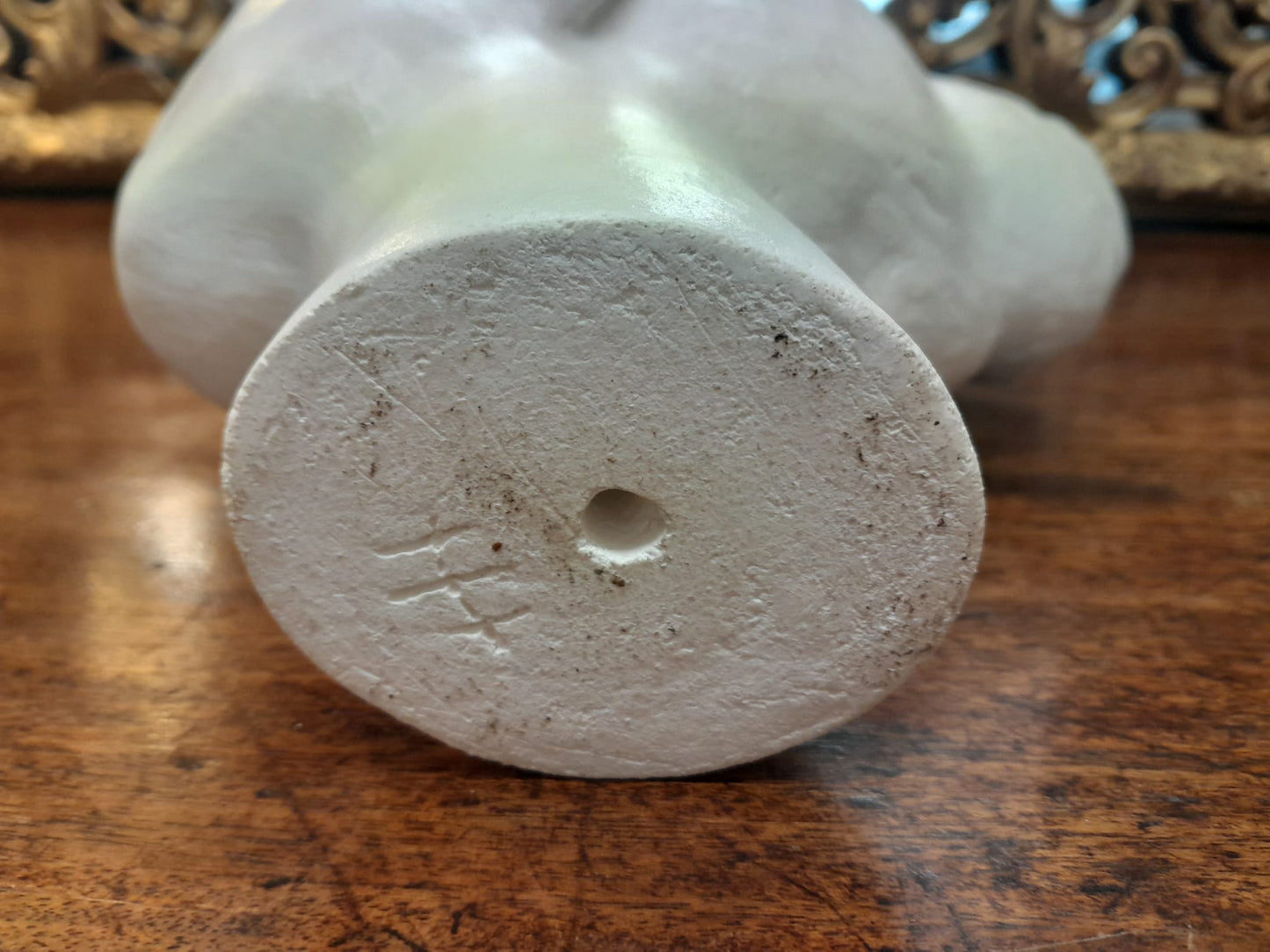Mid-century lady's head clay sculpture